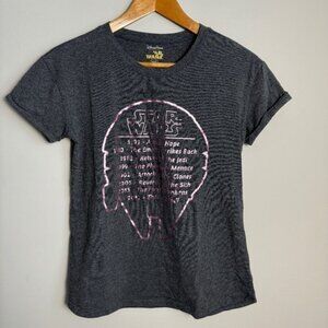 Disney Parks Star Wars Women's Movie List T-Shirt Size XS Rolled Short Sleeves